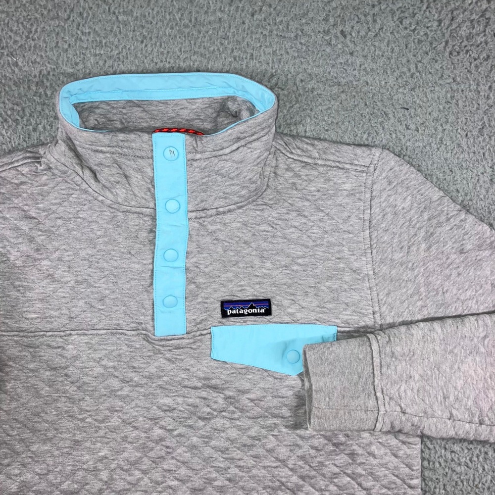 Patagonia Quilted Snap-T Pullover Women S Gray Organic Cotton Layering Outdoor